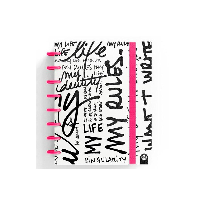 (66017179) CARCHIVO CUADERNO INGENIOX EDIT MY LIFE A5 80H 100GR CUADRÍCULA ROSA NEÓN