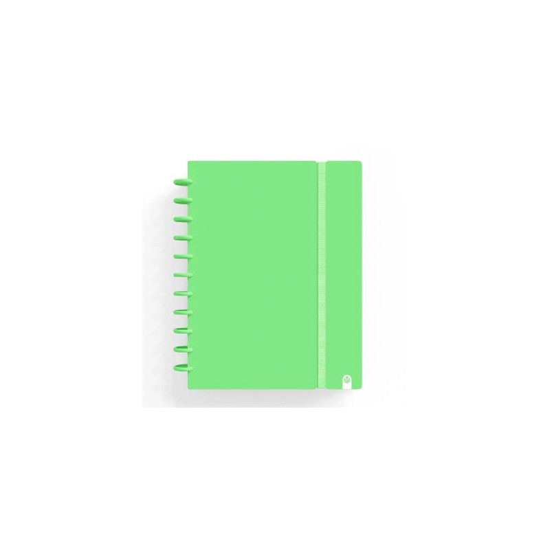 (66024121) CARCHIVO CUADERNO INGENIOX FOAM ESPIRAL A4 80H 100GR CUADRÍCULA 5X5 TAPAS PP SEMI-RÍGIDO CIERRE C/GOMA VERDE PASTEL