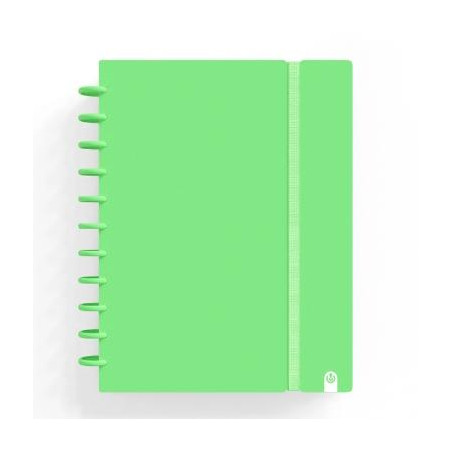 (66024121) CARCHIVO CUADERNO INGENIOX FOAM ESPIRAL A4 80H 100GR CUADRÍCULA 5X5 TAPAS PP SEMI-RÍGIDO CIERRE C/GOMA VERDE PASTEL