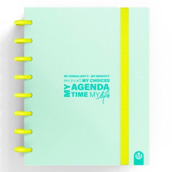 (66053517) CARCHIVO AGENDA DE DISCOS INGENIOX SIN FECHA A5 80H 100GR SV NEÓN MENTA PASTEL