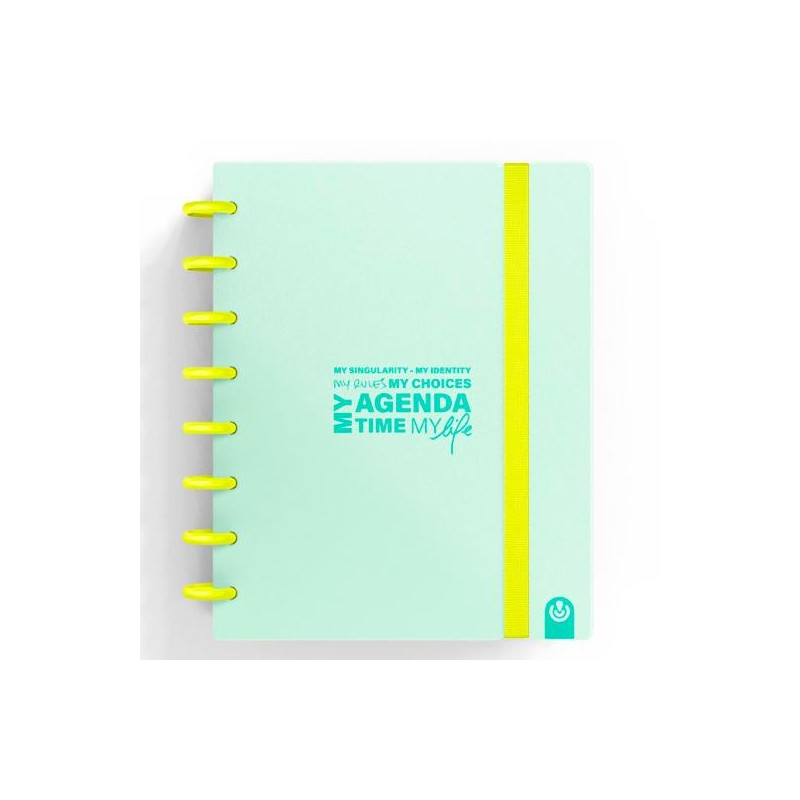 (66053517) CARCHIVO AGENDA DE DISCOS INGENIOX SIN FECHA A5 80H 100GR SV NEÓN MENTA PASTEL