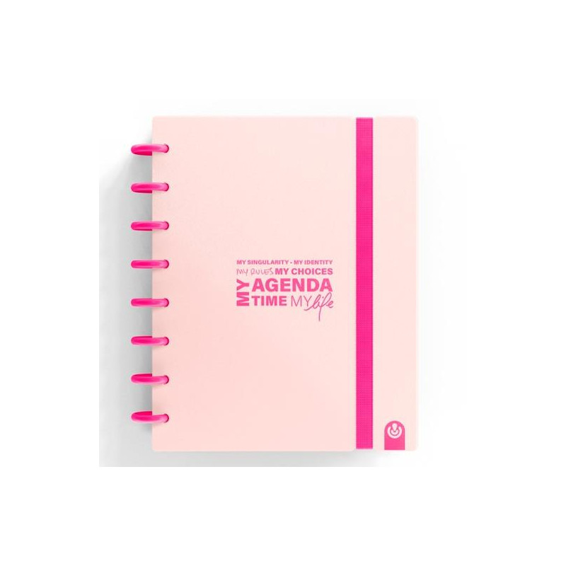(66053525) CARCHIVO AGENDA DE DISCOS INGENIOX SIN FECHA A5 80H 100GR SV NEÓN ROSA PASTEL