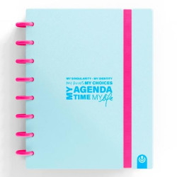 (66053530) CARCHIVO AGENDA DE DISCOS INGENIOX SIN FECHA A5 80H 100GR SV NEÓN AZUL PASTEL