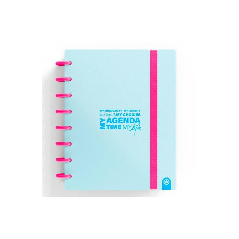 (66053530) CARCHIVO AGENDA DE DISCOS INGENIOX SIN FECHA A5 80H 100GR SV NEÓN AZUL PASTEL