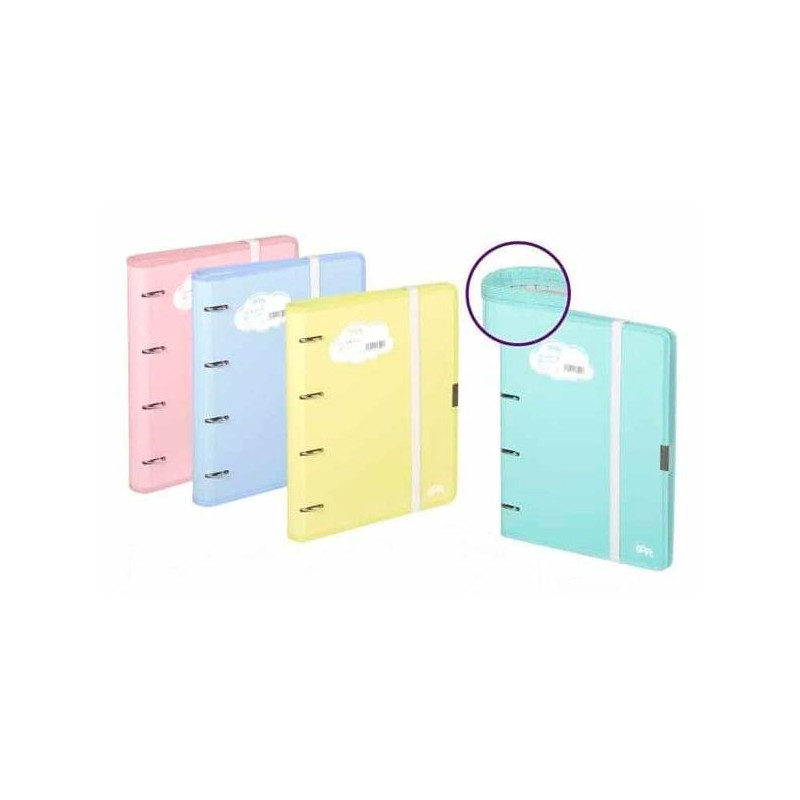 (12207417) CARCHIVO CARPETA ANILLAS 4X35MM CARPEBLOCK C/RECAMBIO 100H FOLIO 90GR C/GOMA CARTÓN C/RIBETE SOFT TURQUESA