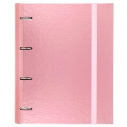 (12257425) CARCHIVO CARPETA ANILLAS 4X35MM CARPEBLOCK METAL C/RECAMBIO 100H A4 90GR 1 BANDA COLOR CARTÓN PLASTIFICADO ROSA