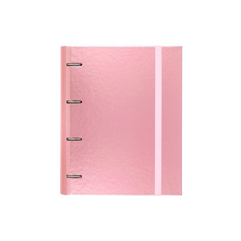 (12257425) CARCHIVO CARPETA ANILLAS 4X35MM CARPEBLOCK METAL C/RECAMBIO 100H A4 90GR 1 BANDA COLOR CARTÓN PLASTIFICADO ROSA