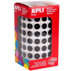 (11482) APLI GOMETS PERMANENTES REDONDOS Ø10,5MM ROLLO DE 5192 NEGRO
