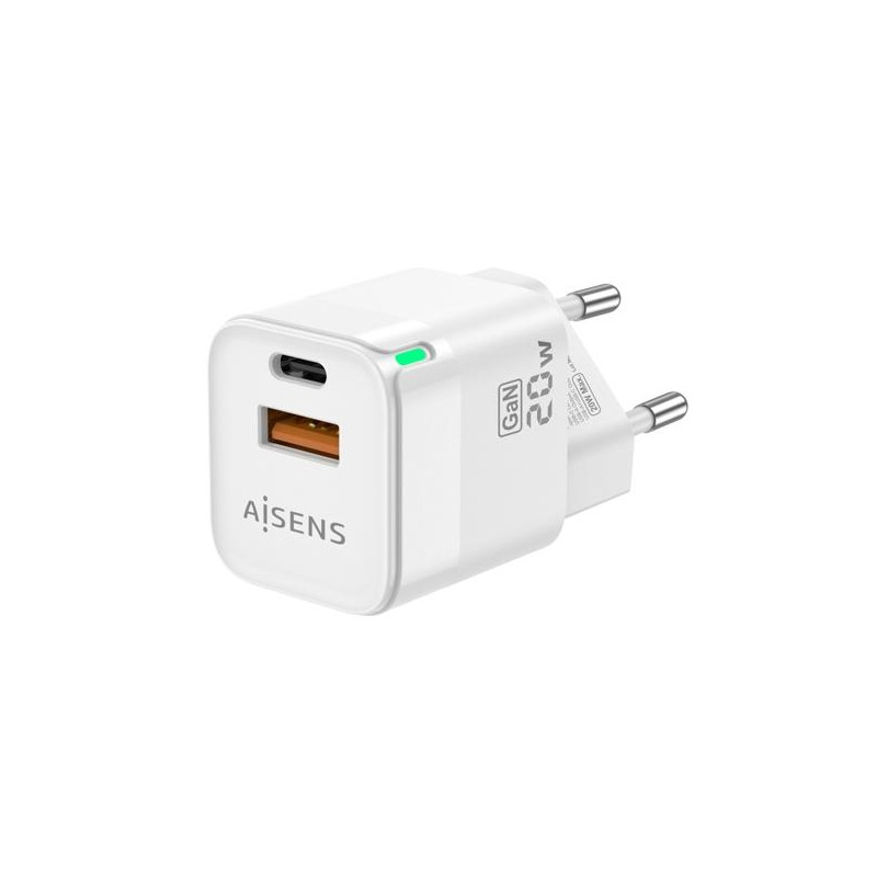 (ASCH-20W2P002-W) AISENS CARGADOR GAN 20W