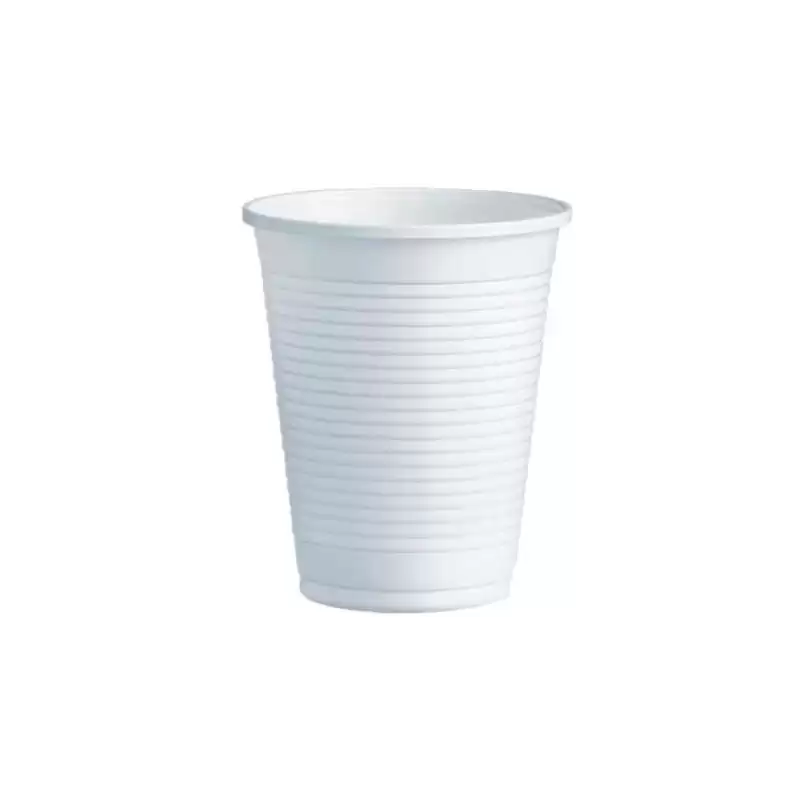 (33001) VASO DE PLÁSTICO PP 220CC BLANCO CAJA 100 UD