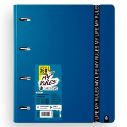 (12477476) CARCHIVO CARPEBLOCK 360 MY RULES CON RECAMBIO 100H A4 5X5 90GR 4 SEPARADORES PP FOAM DEEP BLUE