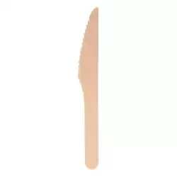 (33243) CUCHILLO MADERA 16CM MARRÓN -100U-