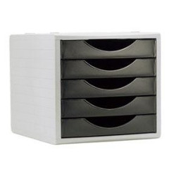 (4005 NE) ARCHIVO 2000 MÓDULO ARCHIVOTEC 5 CAJONES VÁLIDO PARA FORMATO DIN A4, FÓLIO Y SUBCARPETA 340X270X260 MM NEGRO