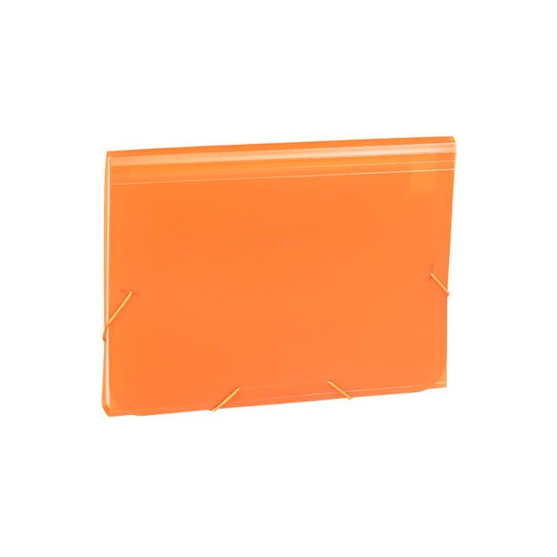 (1913KF52) CARCHIVO CLASIFICADOR ACORDEÓN FOLIO 13 DPTOS C/GOMA PP TRANSLÚCIDO NARANJA