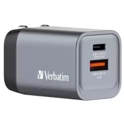 (32200) VERBATIM GNC-35 CARGADOR PARED GAN 35W USB-A 3.0 Y USB-C 3.0