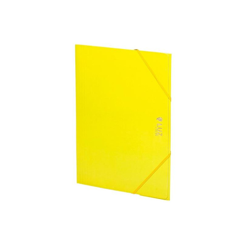 (2033L20) CARCHIVO CARPETA 3 SOLAPAS FOLIO C/GOMAS CARTÓN BRILLO LUZ AMARILLO