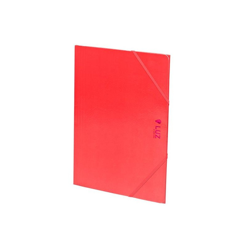 (2033L60) CARCHIVO CARPETA 3 SOLAPAS FOLIO C/GOMAS CARTÓN BRILLO LUZ ROSA
