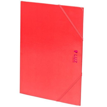 (2033L60) CARCHIVO CARPETA 3 SOLAPAS FOLIO C/GOMAS CARTÓN BRILLO LUZ ROSA