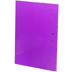 (2033L62) CARCHIVO CARPETA 3 SOLAPAS FOLIO C/GOMAS CARTÓN BRILLO LUZ VIOLETA