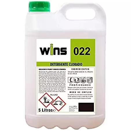 (WINS022) VINFER DETERGENTE ALCALINO CLORADO WINS 022 GARRAFA 5L INCOLORO