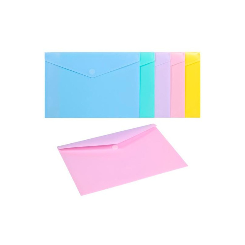 (34061099) CARCHIVO SOBRE FOLIO C/VELCRO PP SOFT 200 MICRAS PACK 10 C/SURTIDOS PASTEL