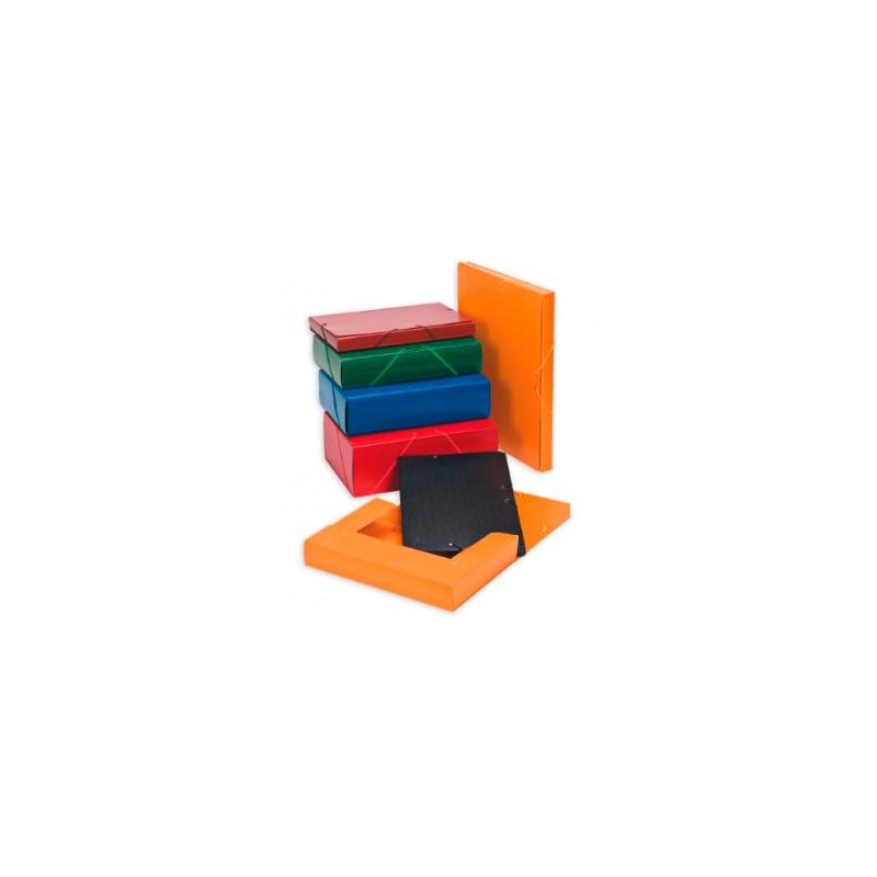 (377BM34) CARCHIVO CARPETA DE PROYECTOS 7CM MONTADA CARTÓN COMPACTO PINTADO BRILLO CON GOMAS FOLIO NEGRO