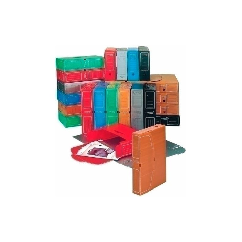 (6035C12) CARCHIVO CAJA ARCHIVO DEFINITIVO DESPLEGADO PP 100MM FOLIO ROJO