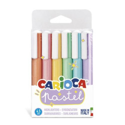 (43033) CARIOCA MARCADOR PASTEL PUNTA BISELADA COLORES - BOLSA PVC DE 6