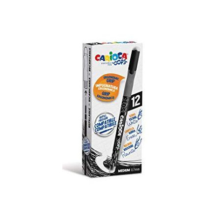 (4303901) CARIOCA BOLÍGRAFO OOPS MONOCOLOR NEGRO CAJA 12 UD