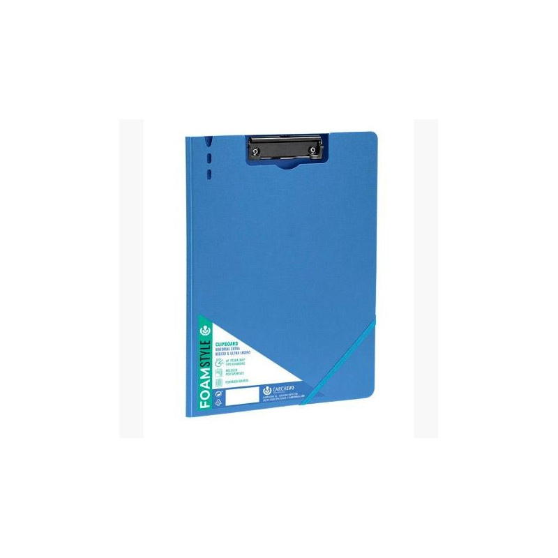(63040109) CARCHIVO CARPETA CON PINZA FOAM STYLE A4 C/GOMA AZUL