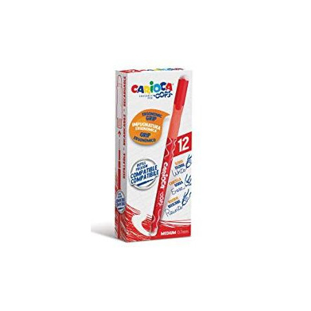 (4303903) CARIOCA BOLÍGRAFO OOPS MONOCOLOR ROJO CAJA 12 UD