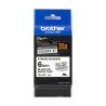 (TZES211) BROTHER CINTA ROTULADORA LAMINADA SUPER ADHESIVA TEXTO NEGRO SOBRE BLANCO - 6MMX8M