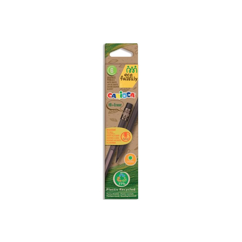 (43091) CARIOCA ESTUCHE 6 LÁPICES DE GRAFITO TITA ECO FAMILY HB CON GOMA