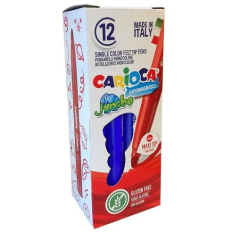 (4013002) CARIOCA ROTULADOR JUMBO PUNTA MAXI AZUL CAJA 12 UD