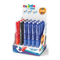 (43044) CARIOCA BOLÍGRAFO TINTA BORRABLE OPPS RETRÁCTIL 0.7MM COLORES SURTIDOS EXPOSITOR 24 UD