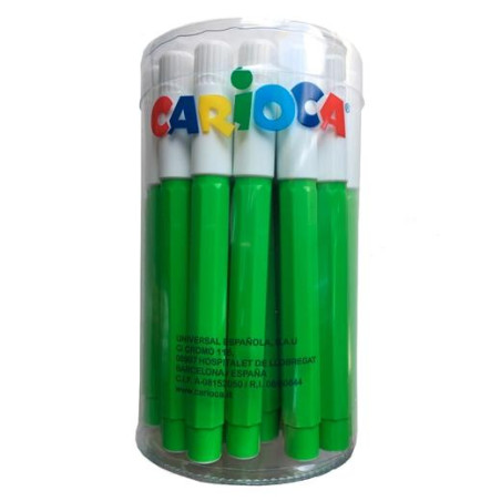 (403380/07) CARIOCA ROTULADOR JUMBO PUNTA GRUESA VERDE CLARO BOTE 30 UD
