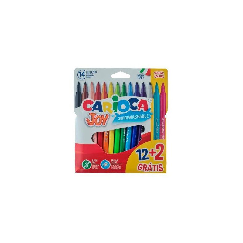 (40533) CARIOCA ROTULADORES JOY SUPER LAVABLES C/SURTIDOS ESTUCHE 12+2 UD GRATIS