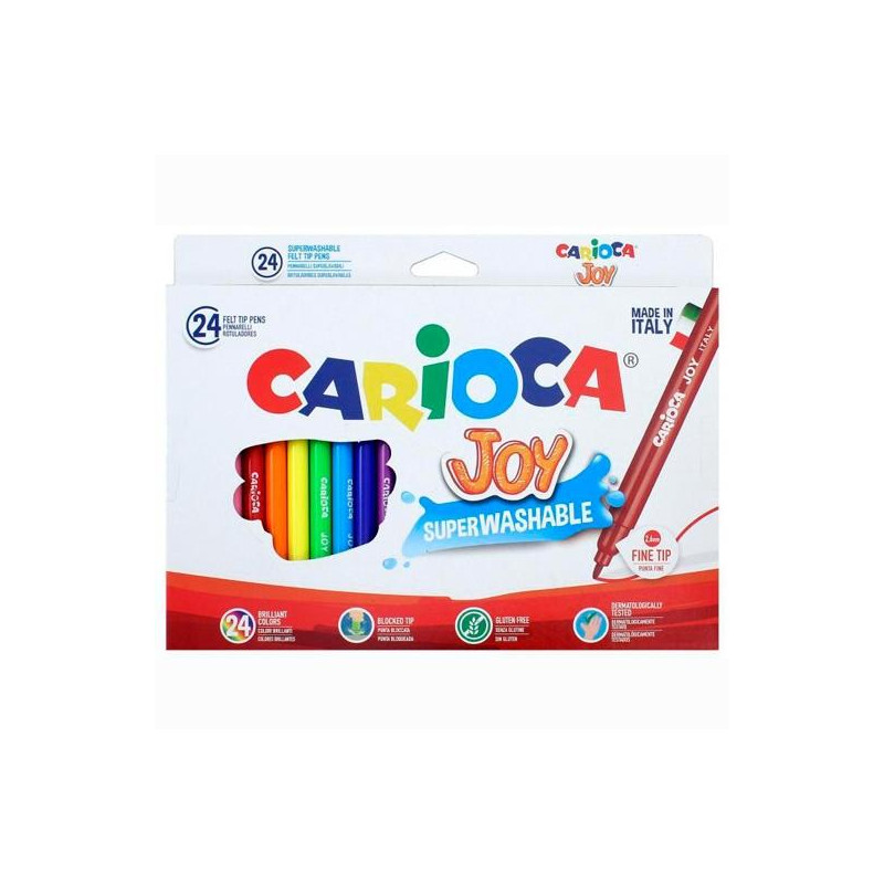 (40615 / 40532) CARIOCA ROTULADOR JOY PUNTA FINA COLORES SURTIDOS ESTUCHE 24 UD