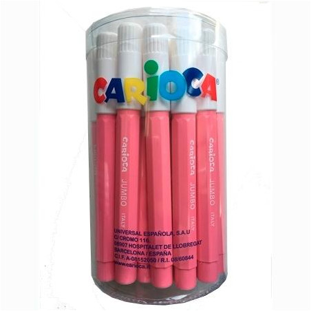 (403380/12) CARIOCA ROTULADOR JUMBO PUNTA GRUESA ROSA BOTE 30 UD