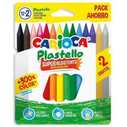 (42712) CARIOCA PLASTICERAS RESISTENTES PLASTELLO C/SURTIDOS ESTUCHE 12+2 UD GRATIS
