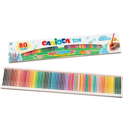 (42890) CARIOCA LÁPICES DE COLORES TITA MAXI RAINBOW C/SURTIDOS ESTUCHE 80 UD