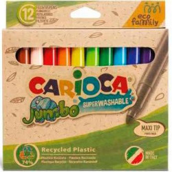 (43101) CARIOCA ROTULADORES JUMBO ECO FAMILY PUNTA MAXI C/SURTIDOS ESTUCHE 12 UD