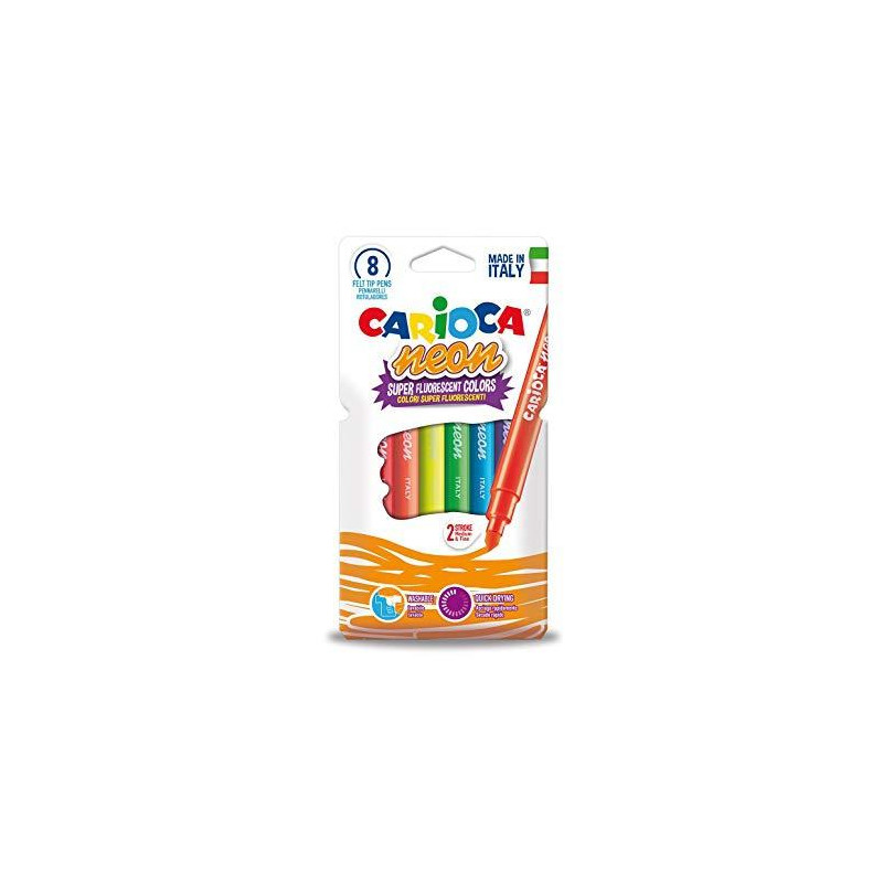 (42785) CARIOCA ROTULADORES NEÓN COLORES SURTIDOS ESTUCHE 8 UD