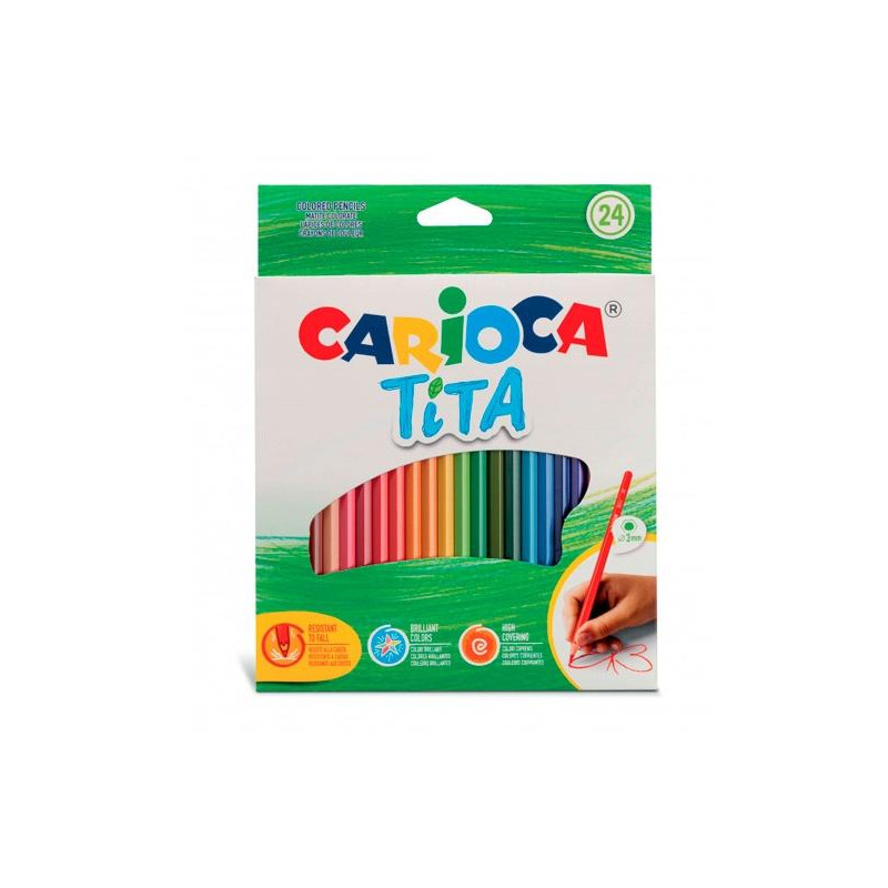 (42794) CARIOCA LÁPICES DE COLORES TITA SURTIDOS ESTUCHE 24 UD