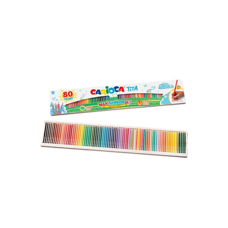 (42890) CARIOCA LÁPICES DE COLORES TITA MAXI RAINBOW C/SURTIDOS ESTUCHE 80 UD