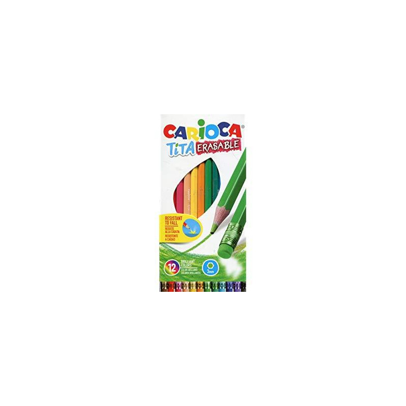 (42897) CARIOCA LÁPICES DE COLORES TITA CON GOMA C/SURTIDOS ESTUCHE 12 UD