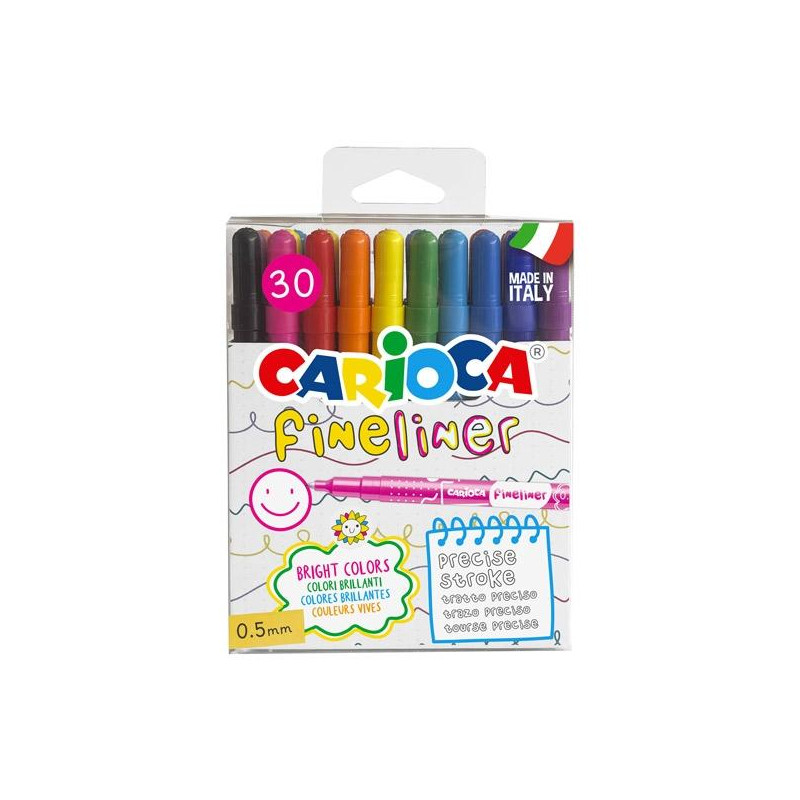 (44105) CARIOCA ROTULADOR FINELINER COLORES BRILLANTES ESTUCHE 30 UD