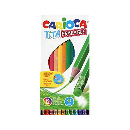 (42897) CARIOCA LÁPICES DE COLORES TITA CON GOMA C/SURTIDOS ESTUCHE 12 UD