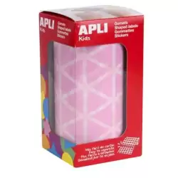 (11494) APLI GOMETS TRIANGULARES 20MM ROLLO ROSA -ROLLO 2832 UNIDADES-