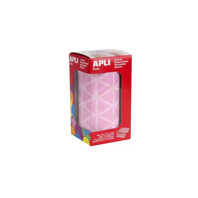 (11494) APLI GOMETS TRIANGULARES 20MM ROLLO ROSA -ROLLO 2832 UNIDADES-